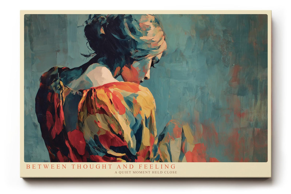 Paul Sinus Wandbild 120x80cm moderne Frauenfigur Malerei abstraktes Portrait warme Farben kuenstlerisches Figurenbild stilvolle Wanddekoration fuer Wohnzimmer Büro