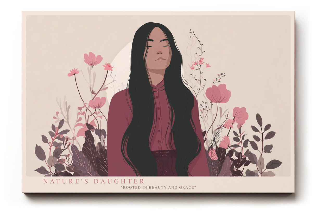 Paul Sinus Wandbild Natures Daughter stilvolles Naturmotiv mit Frau und floralen Elementen in sanften Rosatönen für harmonische Wohnräume mit femininer Note
