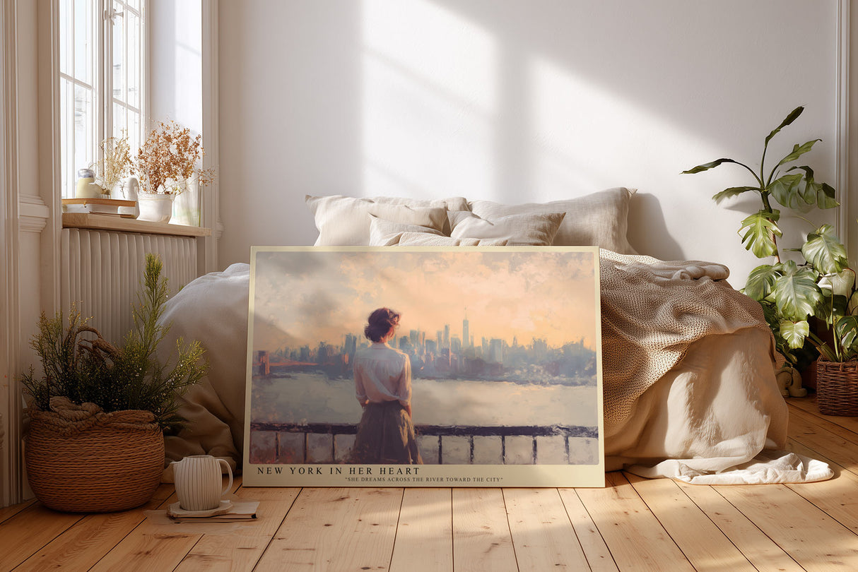 Paul Sinus Wandbild New York in Her Heart Dreaming Across the River Toward the City
