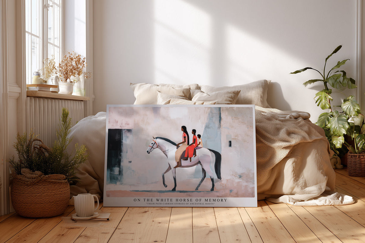 Paul Sinus Wandbild On the White Horse of Memory – Zeitlose Eleganz und kulturelle Symbolik in moderner Komposition