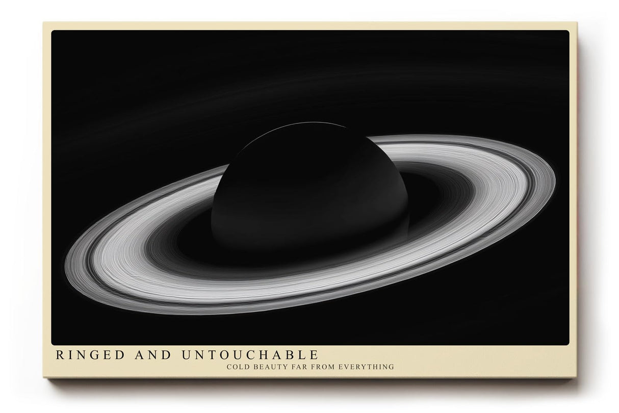 Paul Sinus Wandbild 120x80cm Planet Mit Ringen Kosmos Minimalistische Weltraum Kunst Schwarz Weiss Illustration Kunstdruck Poster Grosse Wanddekoration fuer Wohnzimmer Büro