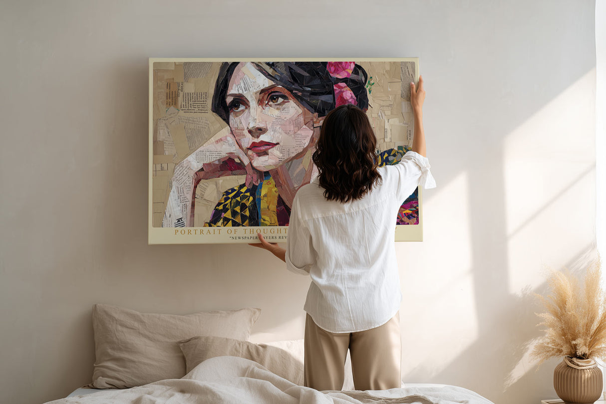 Paul Sinus Wandbild Portrait of Thoughtful Collage Beauty Art Made from Memory Layers