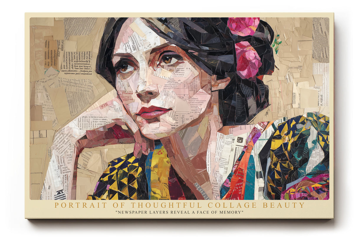 Paul Sinus Wandbild Portrait of Thoughtful Collage Beauty Art Made from Memory Layers