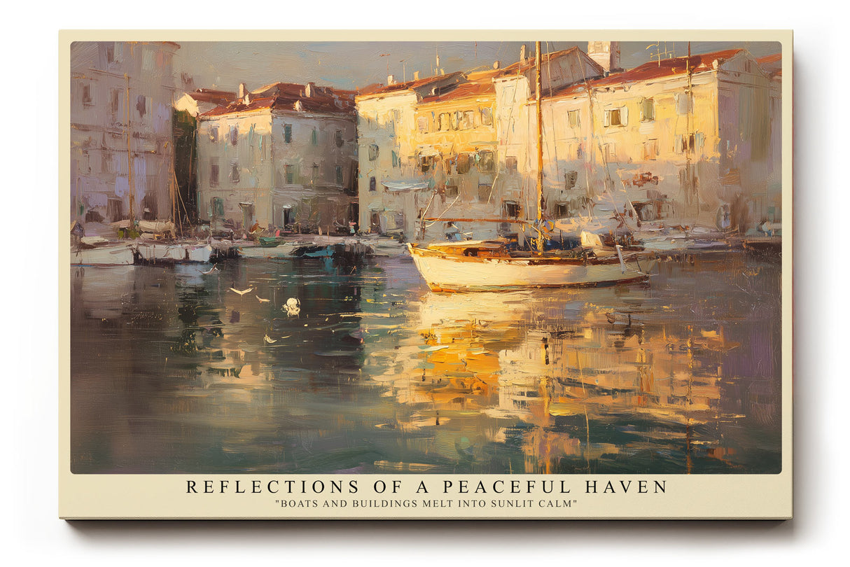 Paul Sinus Wandbild Reflections of a Peaceful Haven Harbor Serenity in Sunlit Impressionism