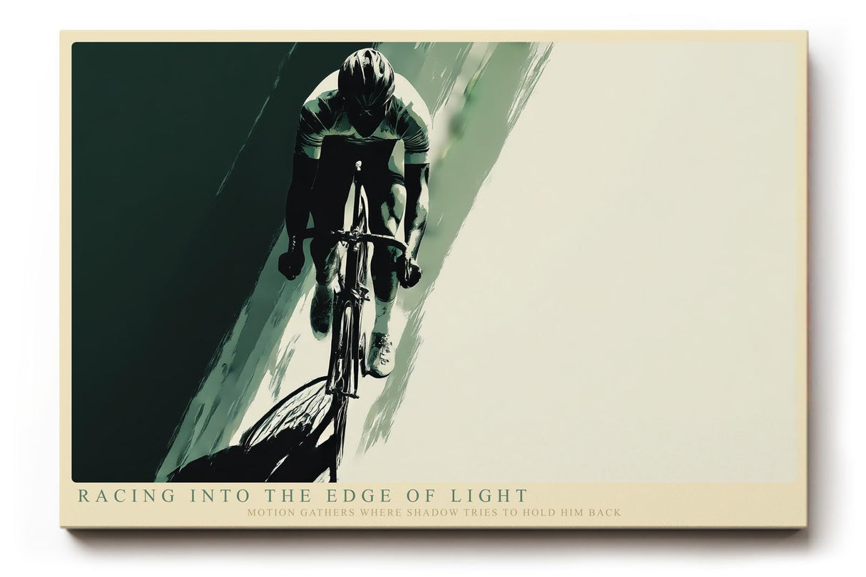 Paul Sinus Wandbild 120x80cm Rennradfahrer von oben moderne Sportkunst mit dynamischer Bewegung