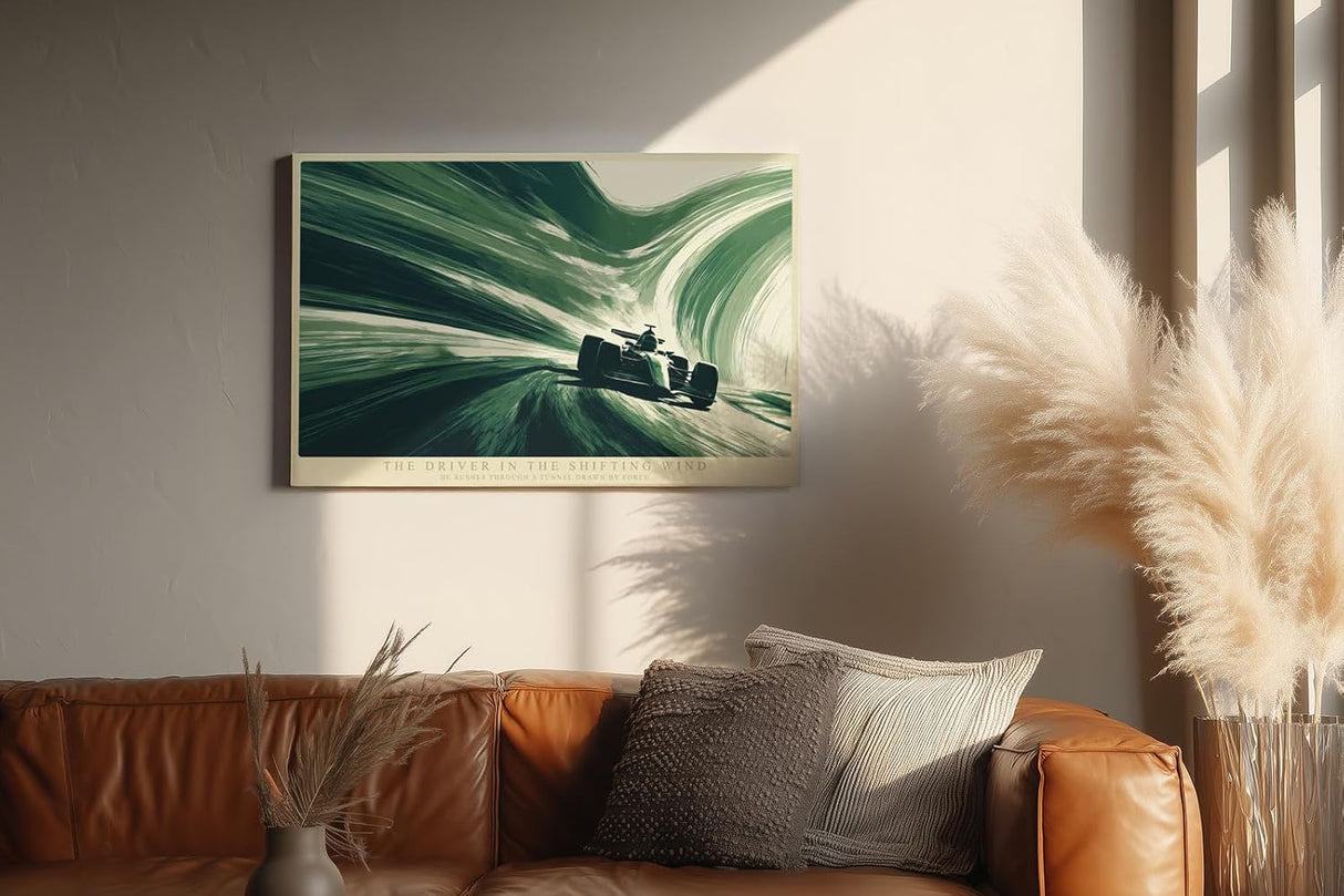 Paul Sinus Wandbild 120x80cm Rennwagen in dynamischer Bewegung moderne Motorsport Illustration Wanddekoration