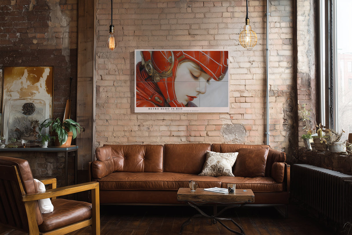 Paul Sinus Wandbild Retro Hero in Red – Futuristische Eleganz und stille Stärke in intensivem Rot