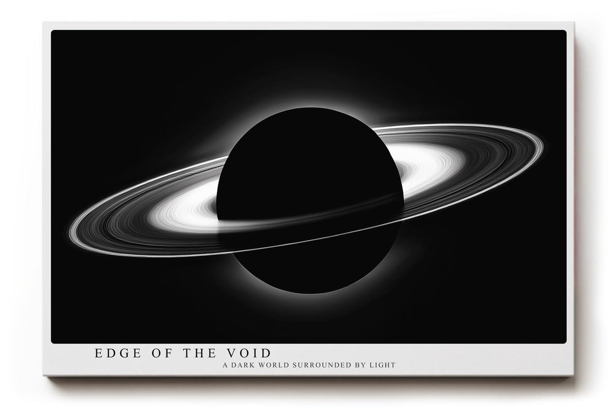 Paul Sinus Wandbild 120x80cm Ringplanet Kosmos Minimalistische Weltraum Kunst Schwarz Weiss Planet Illustration Kunstdruck Poster Grosse Wanddekoration fuer Wohnzimmer Büro Schlafzimmer
