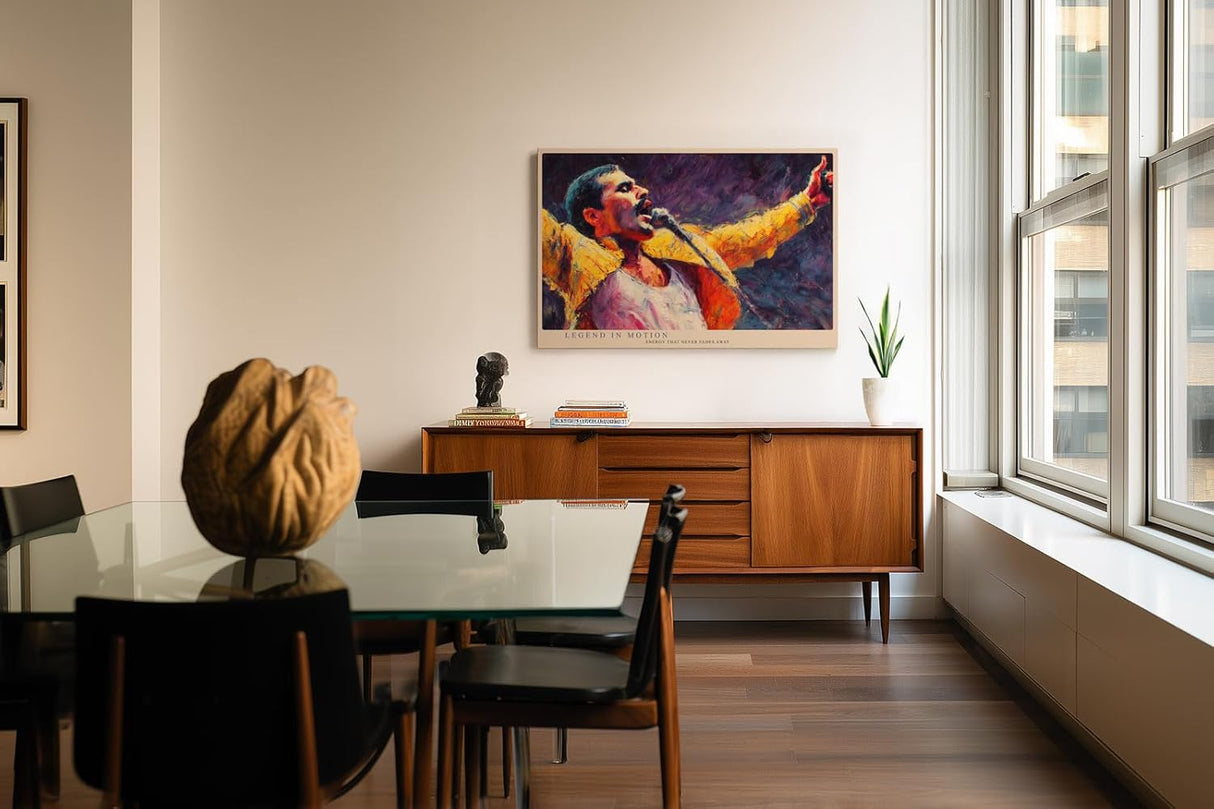 Paul Sinus Wandbild 120x80cm Rock Saenger Konzert Kunst expressive Musik Illustration moderne Wanddekoration fuer Wohnzimmer Musikzimmer Büro