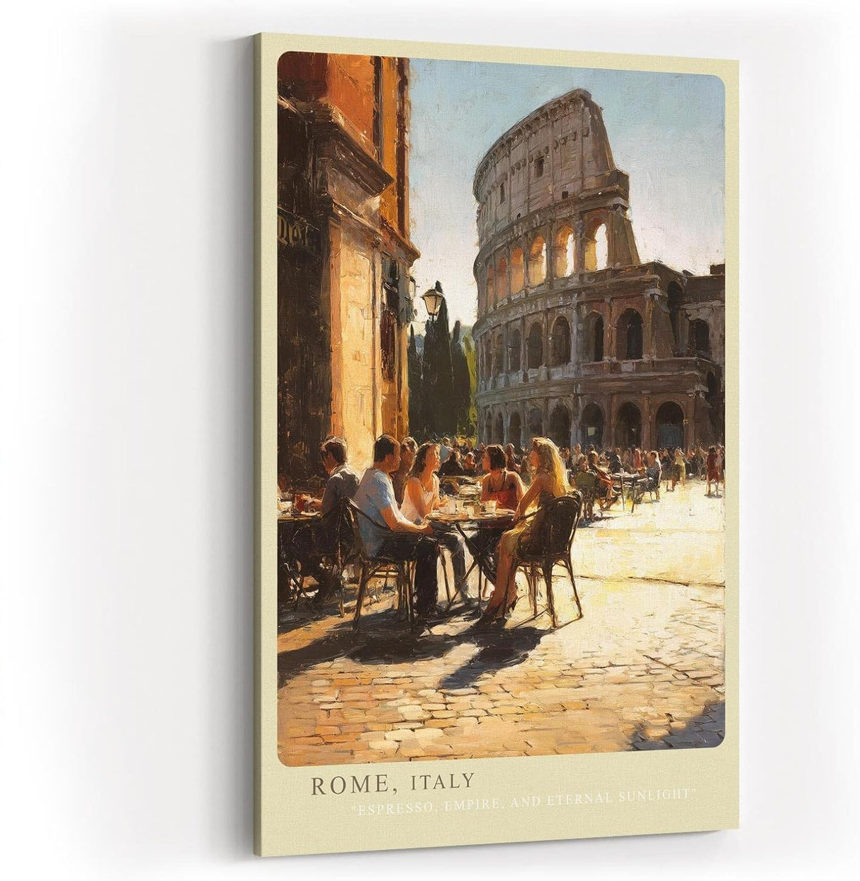 Paul Sinus Wandbild in 40x60cm Rom Italien Straßencafé am Kolosseum mediterrane Atmosphäre zeitlose Kunst für stilvolles Wohnen auf Leinwand