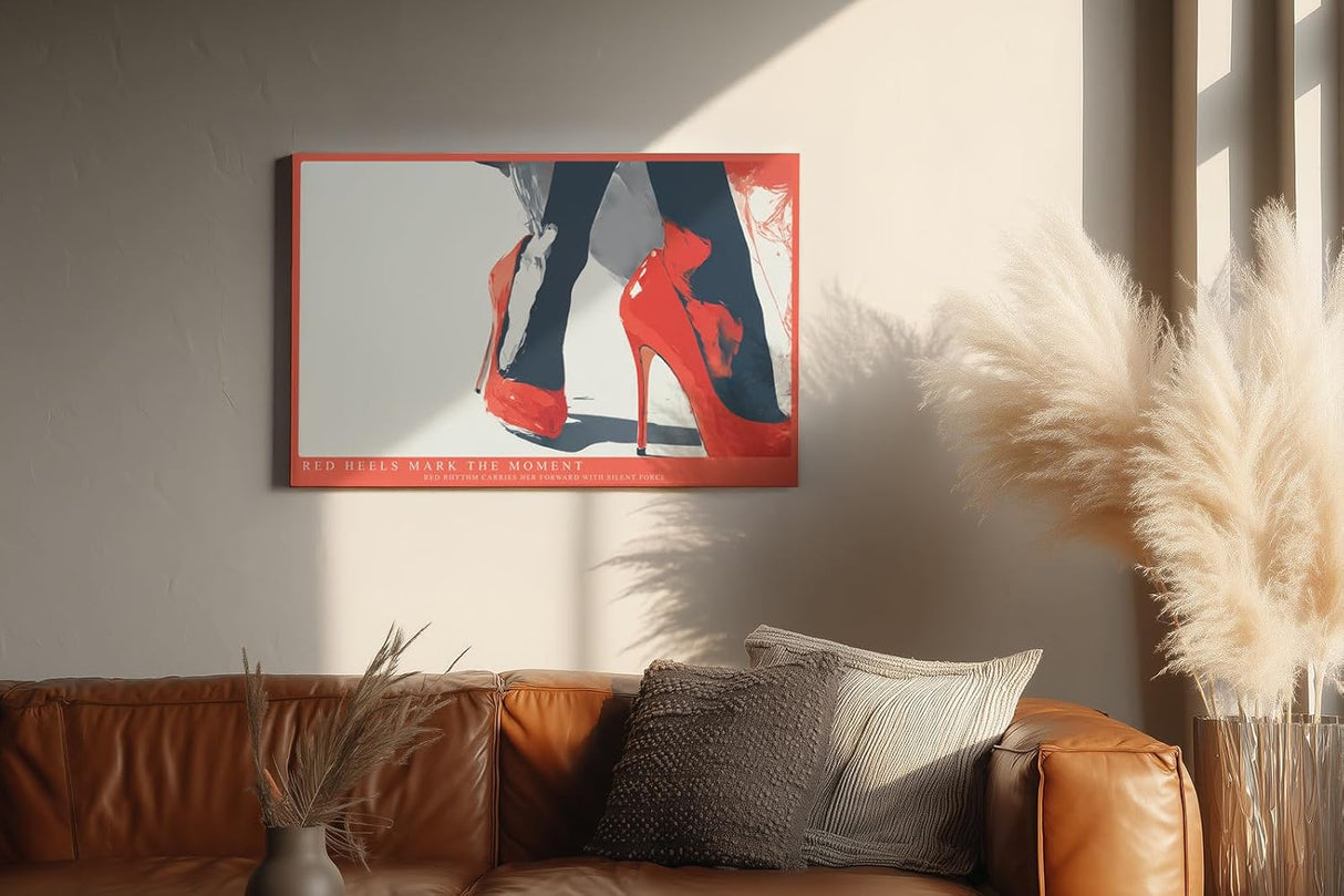 Paul Sinus Wandbild 120x80cm Rote High Heels moderne Fashion Illustration mit stilvoller Eleganz