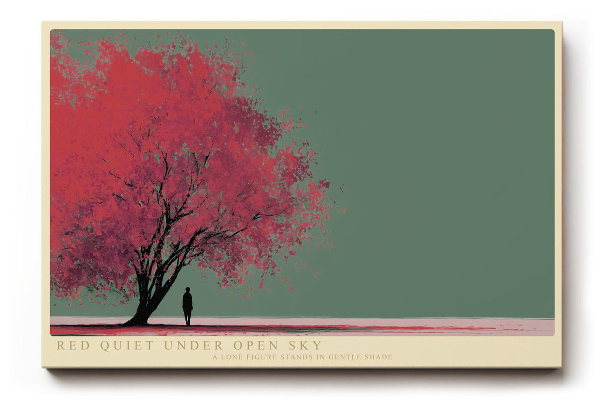 Paul Sinus Wandbild 120x80cm Roter Baum minimalistische Natur Illustration moderne Landschaft Kunst Wanddekoration