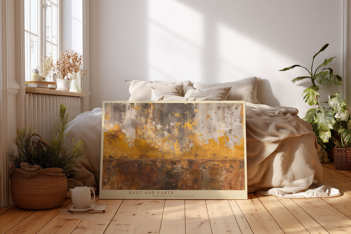 Paul Sinus Wandbild Rust and Earth Abstract Texture in Brown and Golden Harmony of Decay
