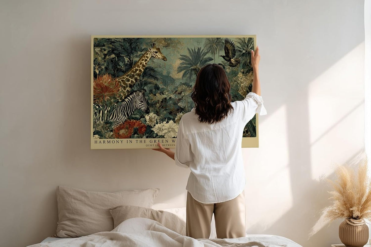 Paul Sinus Wandbild 120x80cm Safari Tiere im Tropischen Garten Exotische Natur Kunst Wanddekoration