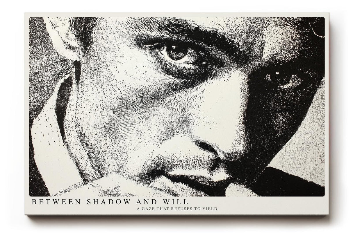 Paul Sinus Wandbild 120x80cm Schwarz Weiss Portrait Mann Kunst Dramatischer Blick Moderne Fotokunst