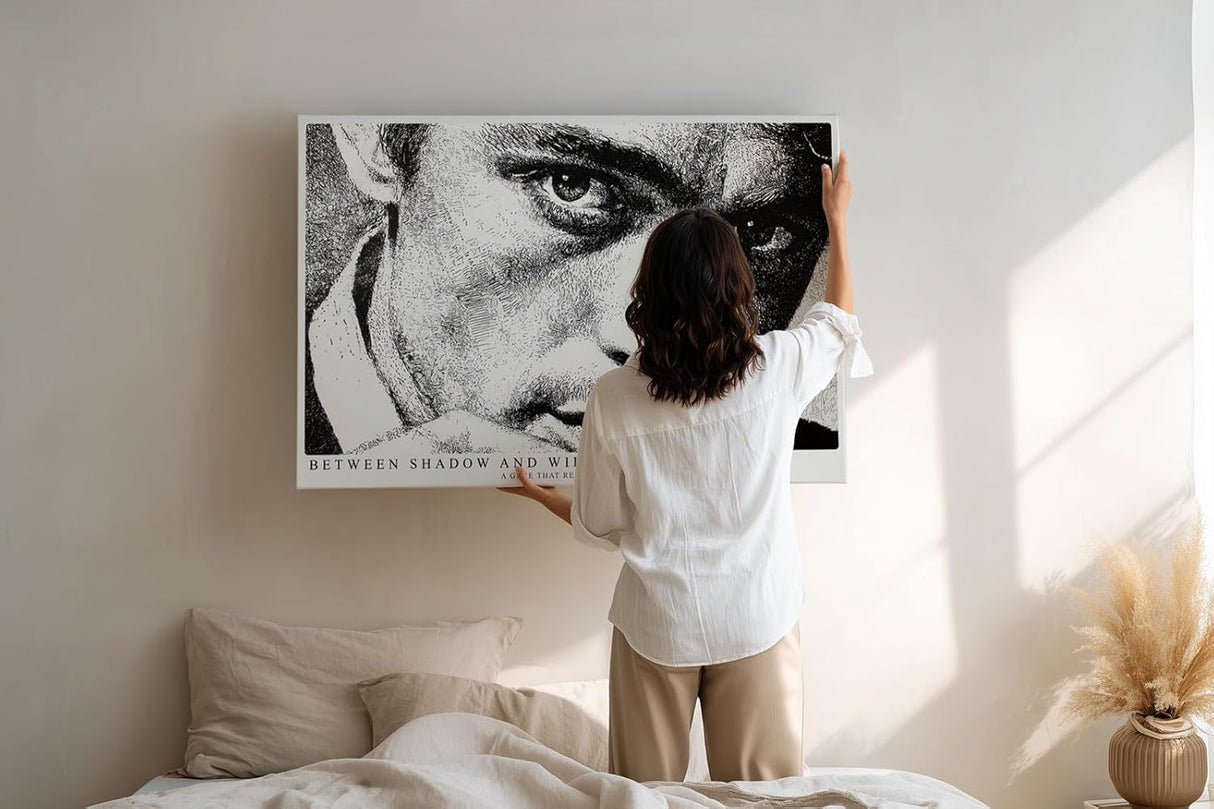 Paul Sinus Wandbild 120x80cm Schwarz Weiss Portrait Mann Kunst Dramatischer Blick Moderne Fotokunst