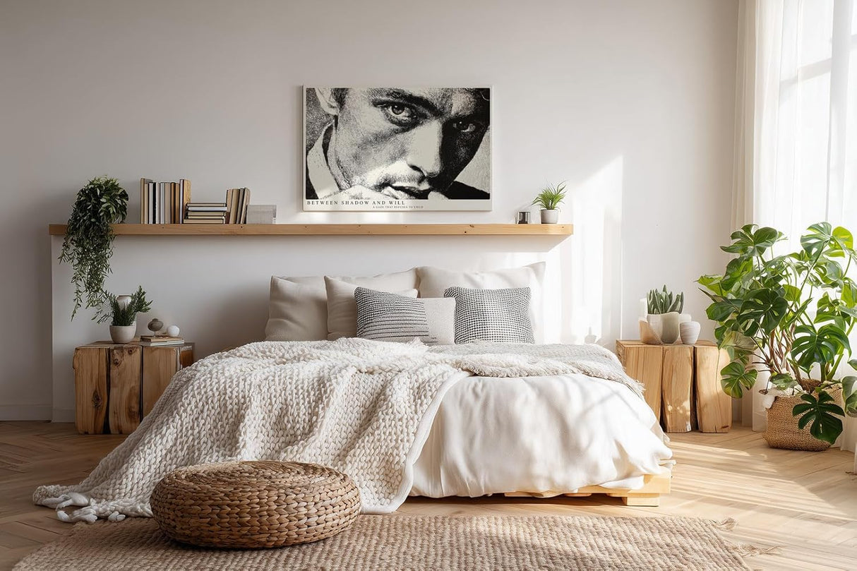 Paul Sinus Wandbild 120x80cm Schwarz Weiss Portrait Mann Kunst Dramatischer Blick Moderne Fotokunst