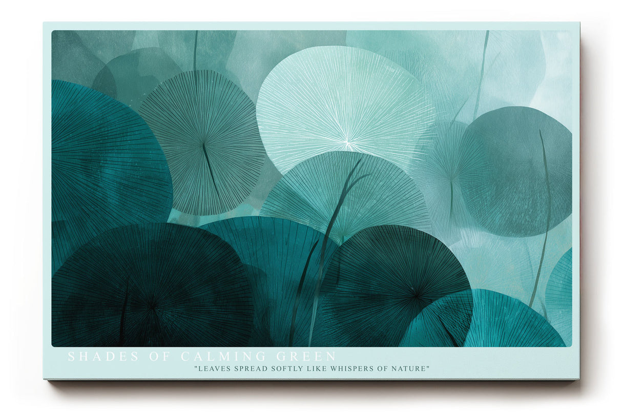 Paul Sinus Wandbild Shades of Calming Green Abstract Botanical Serenity in Teal Tones