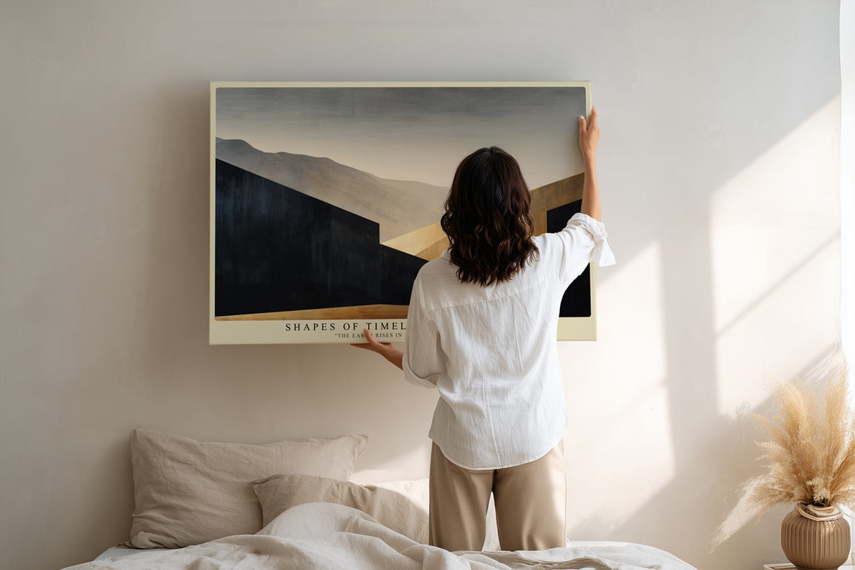 Paul Sinus Wandbild Shapes of Timeless Dimensions – Abstrakte Landschaft in geometrischer Perfektion und meditativer Tiefe