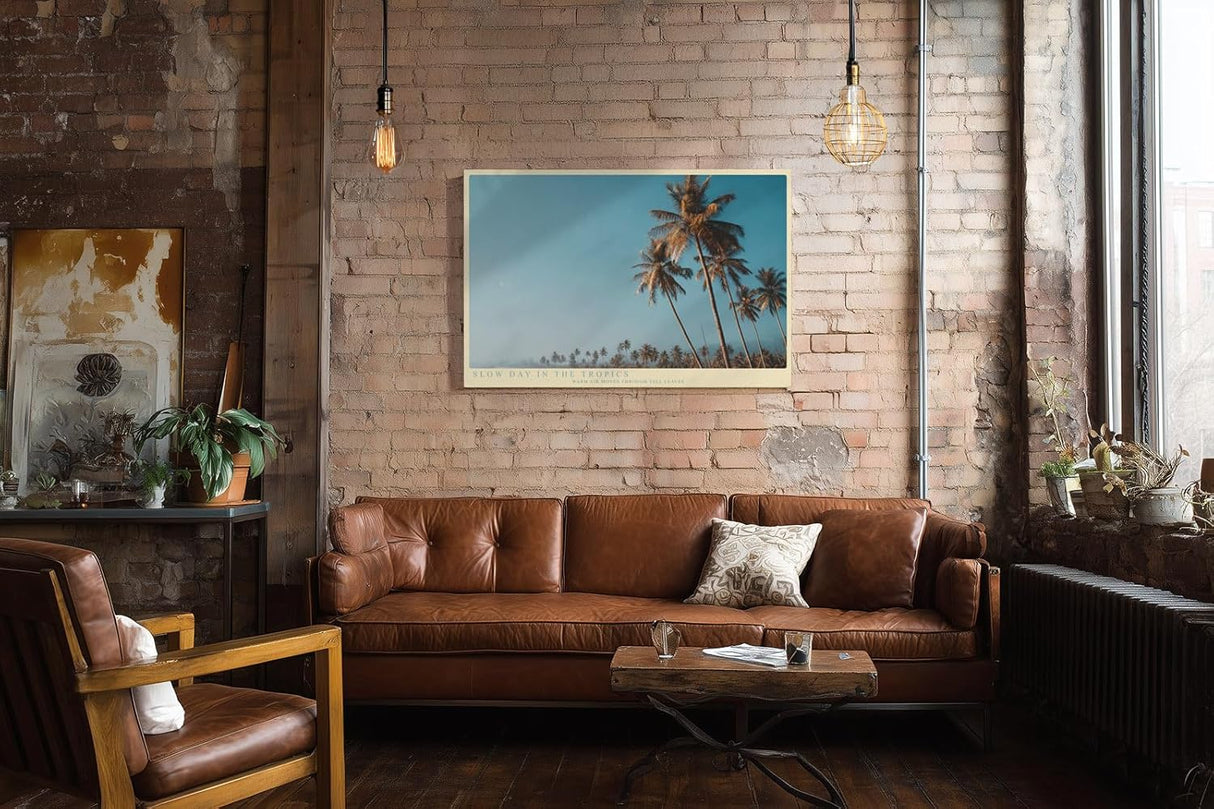 Paul Sinus Wandbild 120x80cm Slow Day in the Tropics Tropische Palmen Landschaft Sommer Natur Kunst fuer Wohnzimmer Schlafzimmer und Büro
