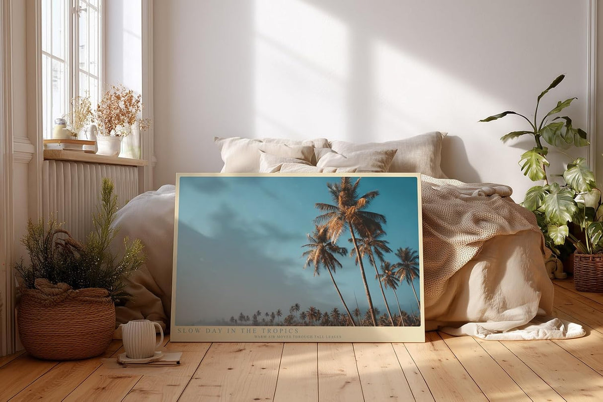 Paul Sinus Wandbild 120x80cm Slow Day in the Tropics Tropische Palmen Landschaft Sommer Natur Kunst fuer Wohnzimmer Schlafzimmer und Büro