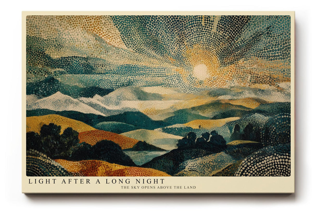 Paul Sinus Wandbild 120x80cm Sonnenaufgang Über Landschaft Moderne Naturkunst LeinWandbild 120x80cm Abstrakte Landschaft Wanddekoration