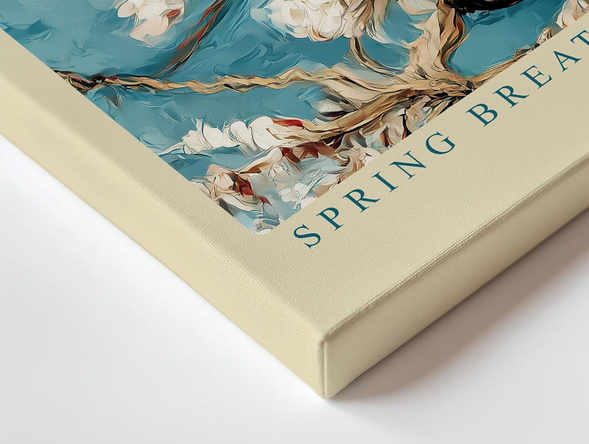 Paul Sinus Wandbild 120x80cm Spring Breath in Bloom Kirschblüten Zweige vor blauem Himmel florale Kunst Poster für Wohnzimmer Schlafzimmer