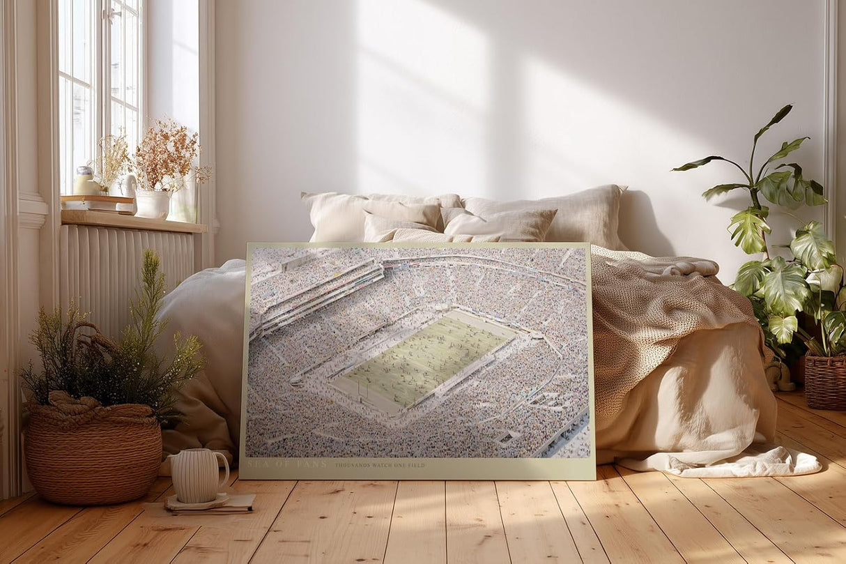 Paul Sinus Wandbild 120x80cm Stadion Panorama Sport Kunst LeinWandbild 120x80cm Fußball Arena Wanddekoration