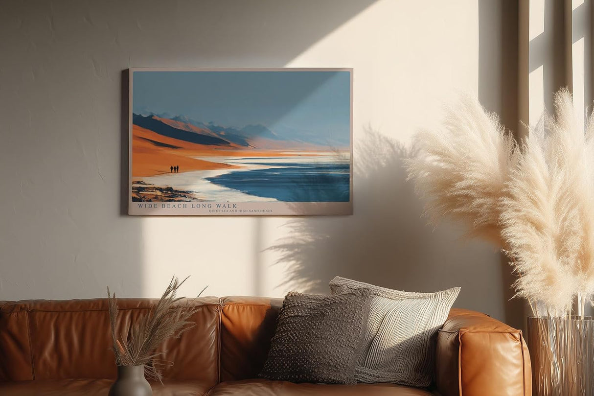 Paul Sinus Wandbild 120x80cm Strandlandschaft Meer Sanddünen moderne Naturkunst weite Küste ruhige Farben stilvolle