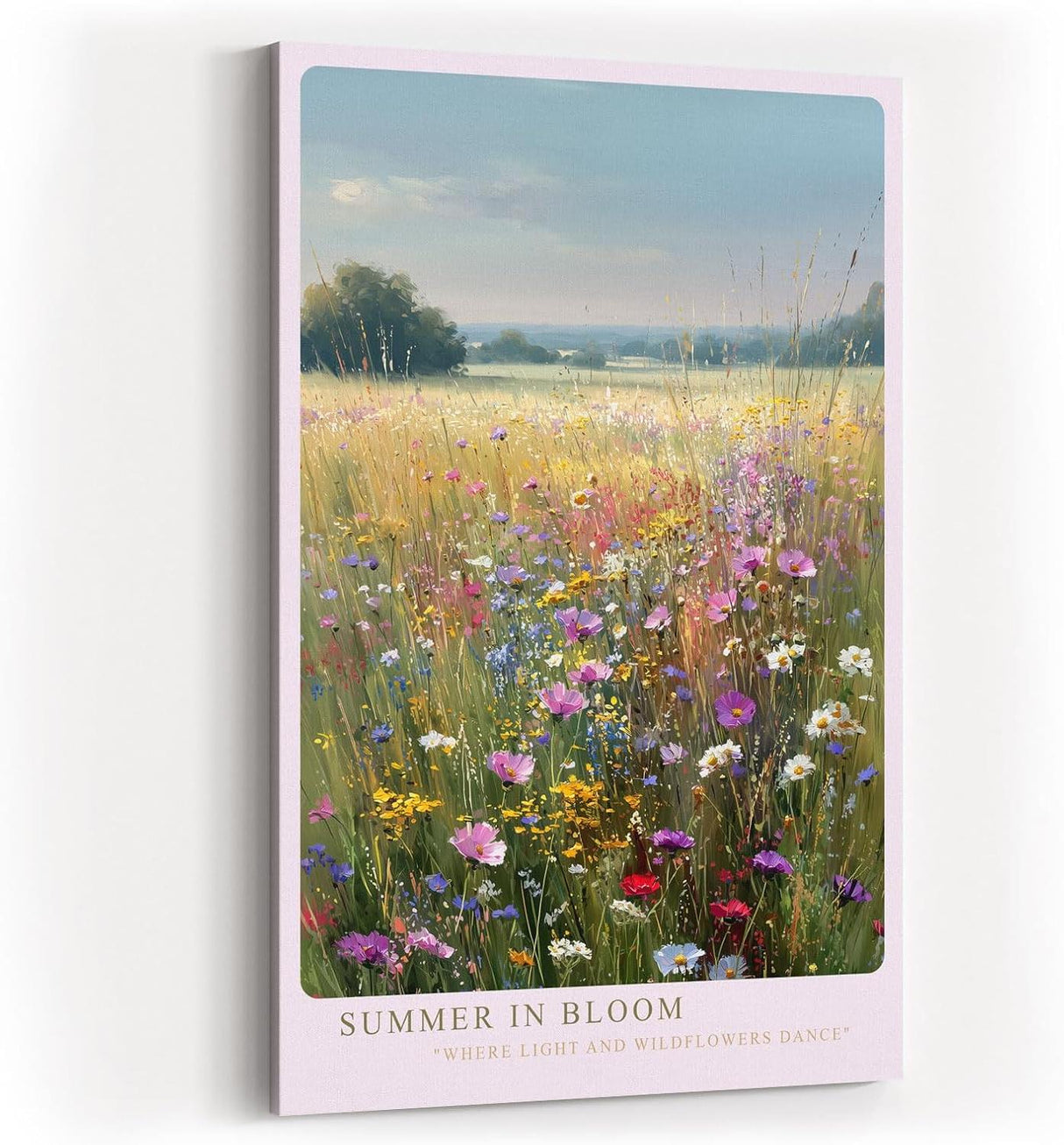 Paul Sinus Wandbild in 40x60cm Summer in Bloom Blühende Sommerwiese mit farbenfrohen Wildblumen unter blauem Himmel für frische Raumakzente