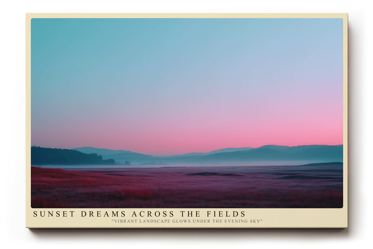 Paul Sinus Wandbild Sunset Dreams Across the Fields – Farbharmonische Landschaft mit Feldern im Abendlicht, Symbol für Frieden und Naturverbundenheit
