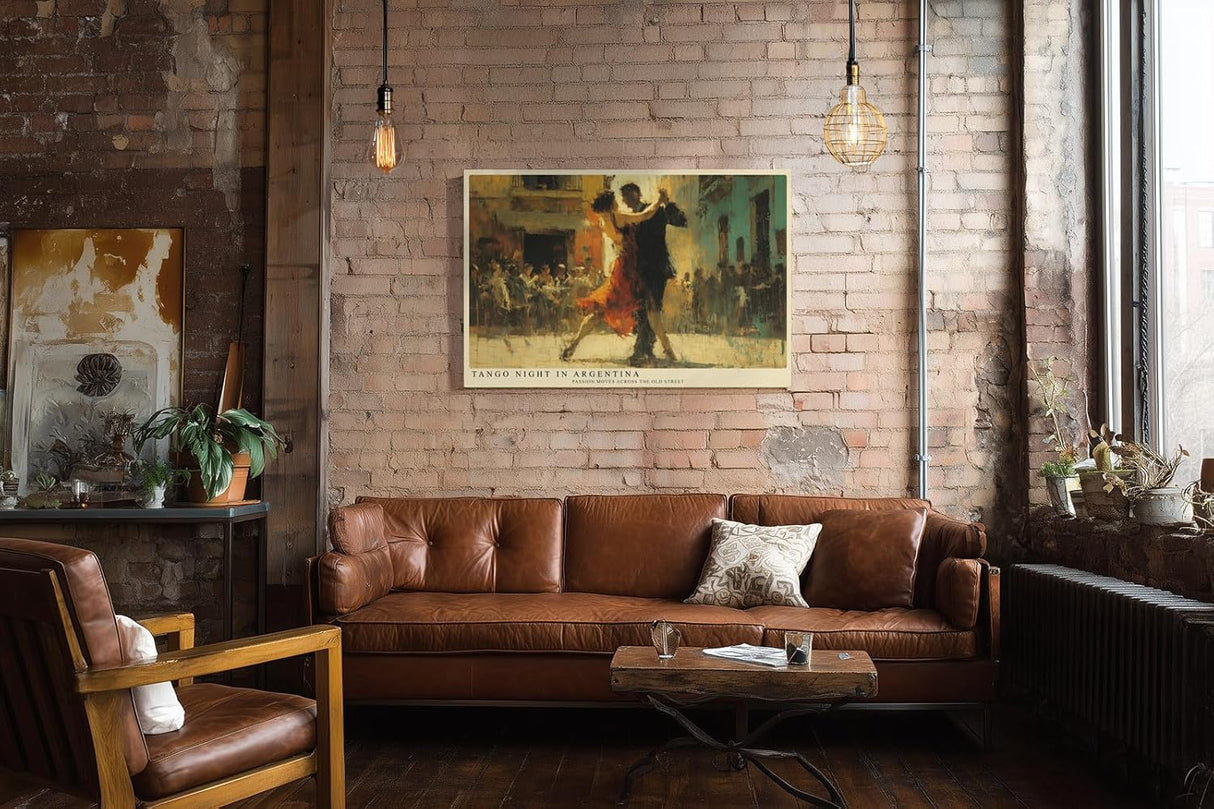 Paul Sinus Wandbild 120x80cm Tango Nacht in Argentinien – Leidenschaftliche Tanzszene in einer historischen Straße