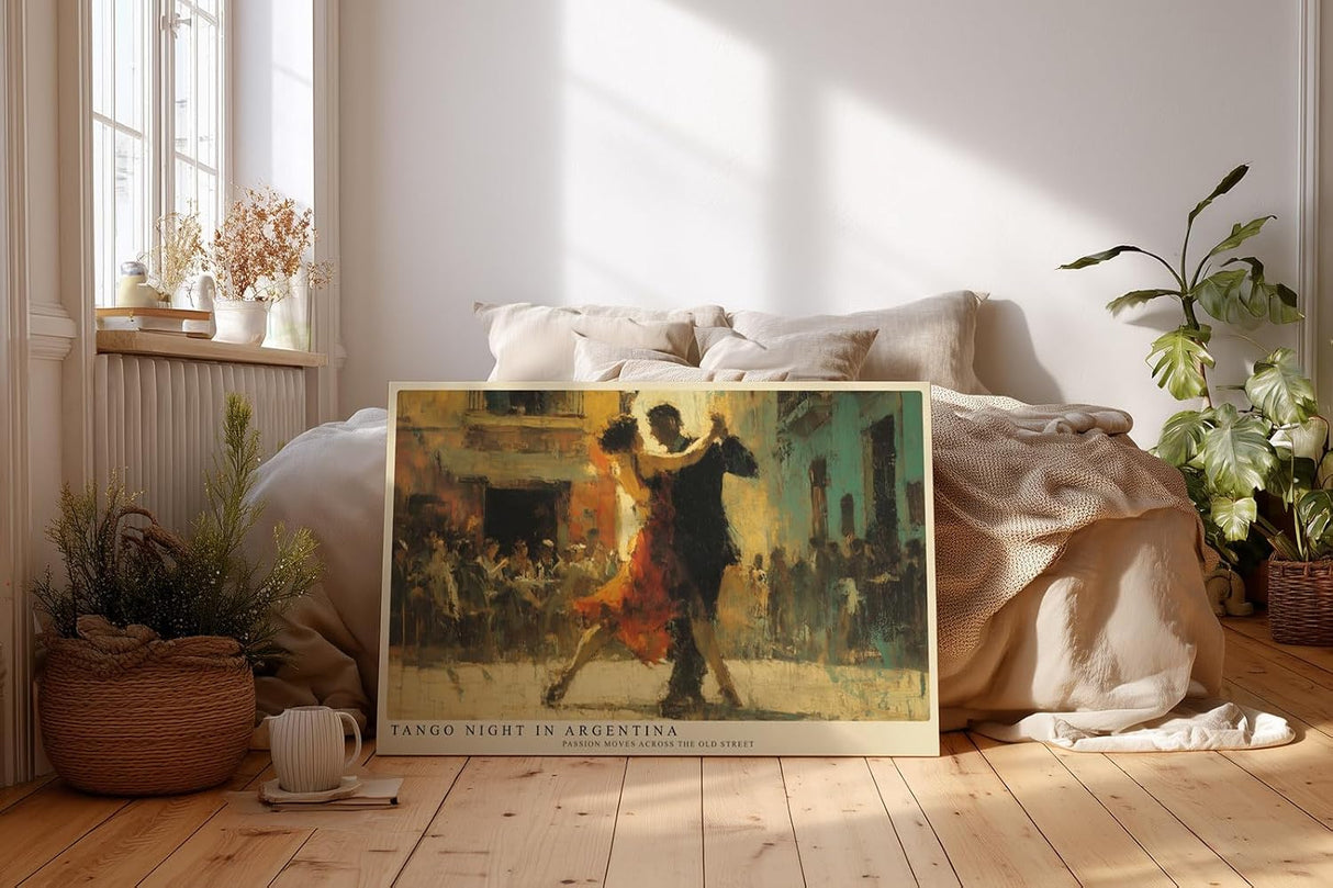Paul Sinus Wandbild 120x80cm Tango Nacht in Argentinien – Leidenschaftliche Tanzszene in einer historischen Straße