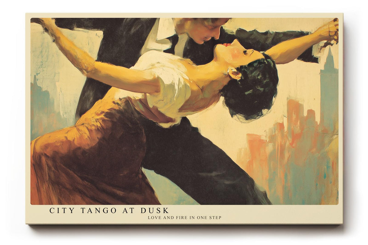Paul Sinus Wandbild 120x80cm Tango Paar in der Stadt – Ausdrucksstarke Tanzszene mit Leidenschaft und Bewegung