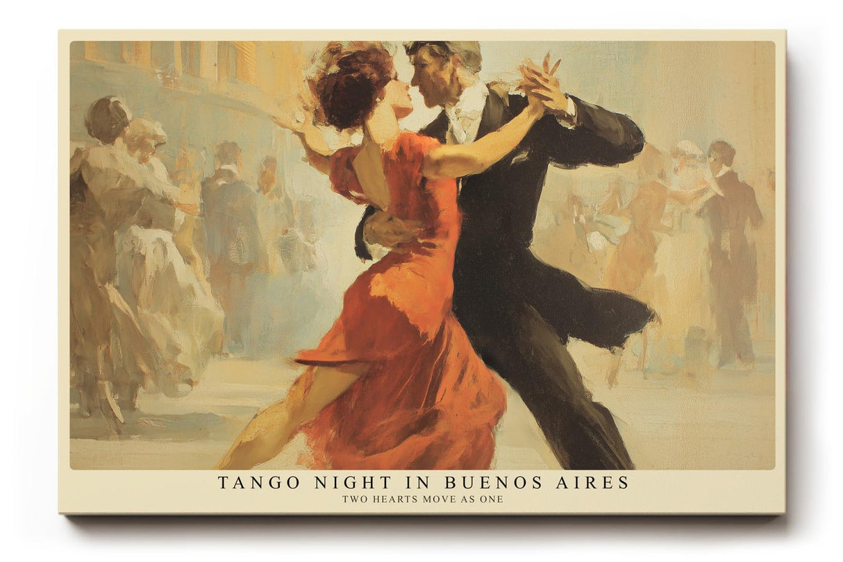 Paul Sinus Wandbild 120x80cm Tango Tanz Paar Kunst LeinWandbild 120x80cm Elegante Tanz Szene Romantische Wanddekoration