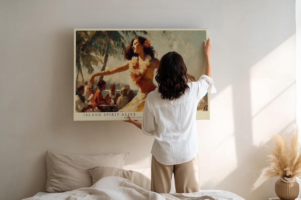 Paul Sinus Wandbild 120x80cm Tänzerin am Strand – Lebendige Szene mit tropischer Stimmung und Bewegung