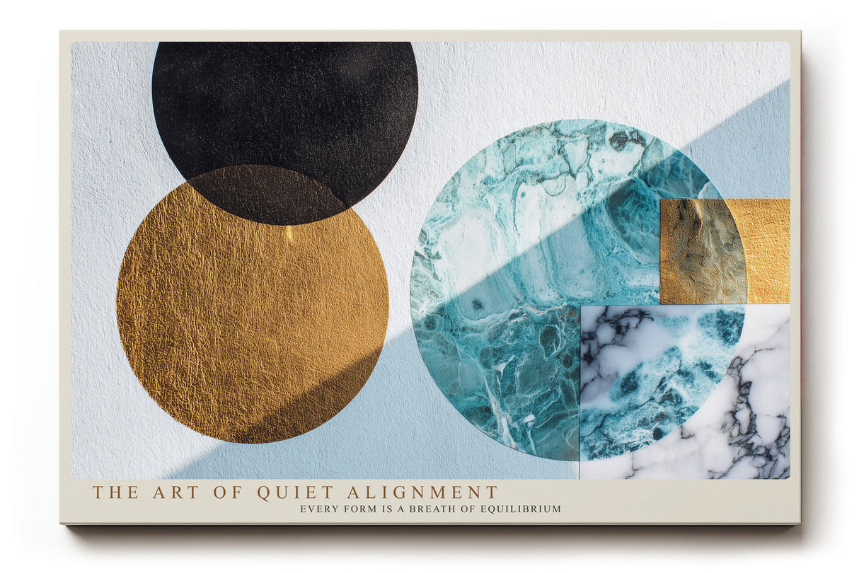 Paul Sinus Wandbild The Art of Quiet Alignment Modern Abstract Balance in Gold Blue and Marble Harmony