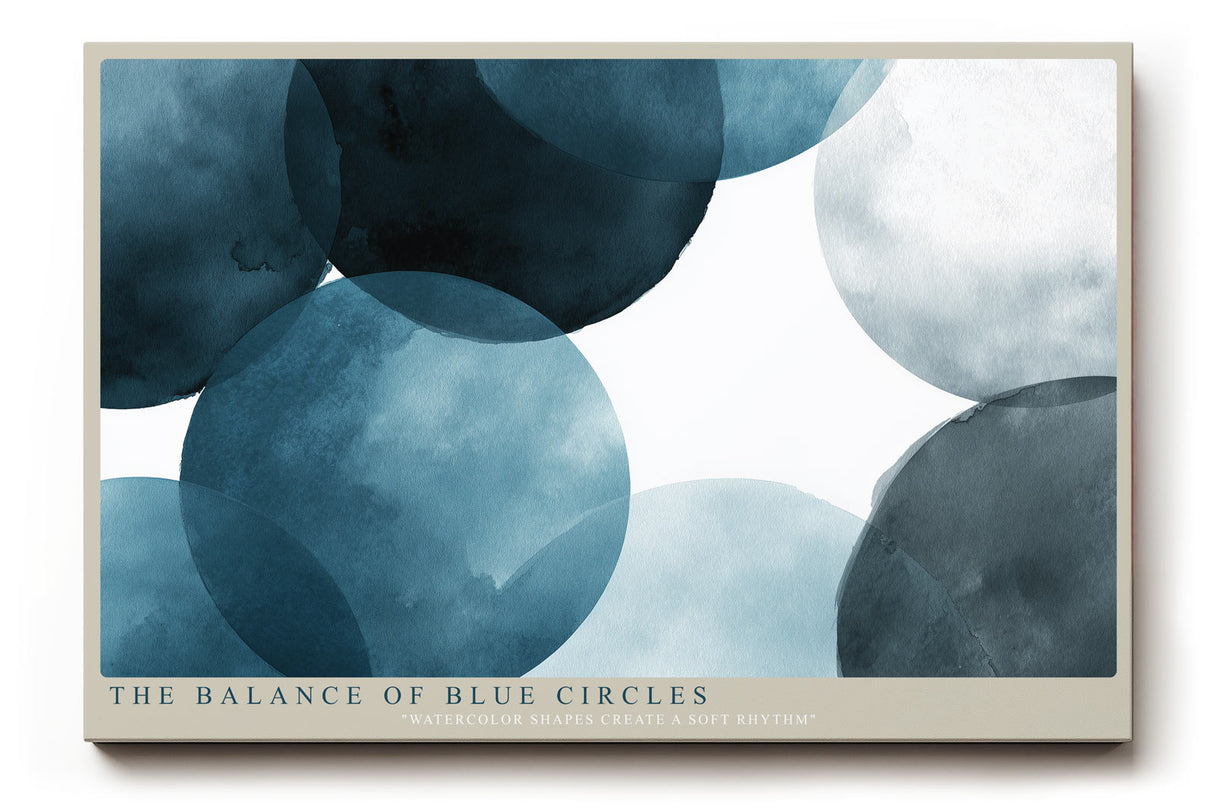Paul Sinus Wandbild The Balance of Blue Circles Watercolor Shapes Create a Soft Rhythm