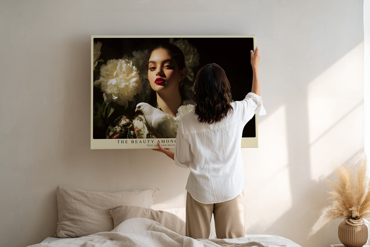 Paul Sinus Wandbild The Beauty Among White Blossoms – Zeitlose Anmut zwischen Blüten und Licht