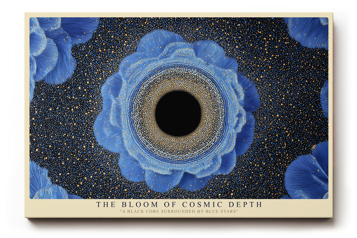 Paul Sinus Wandbild The Bloom of Cosmic Depth Blue Stars Around Black Core