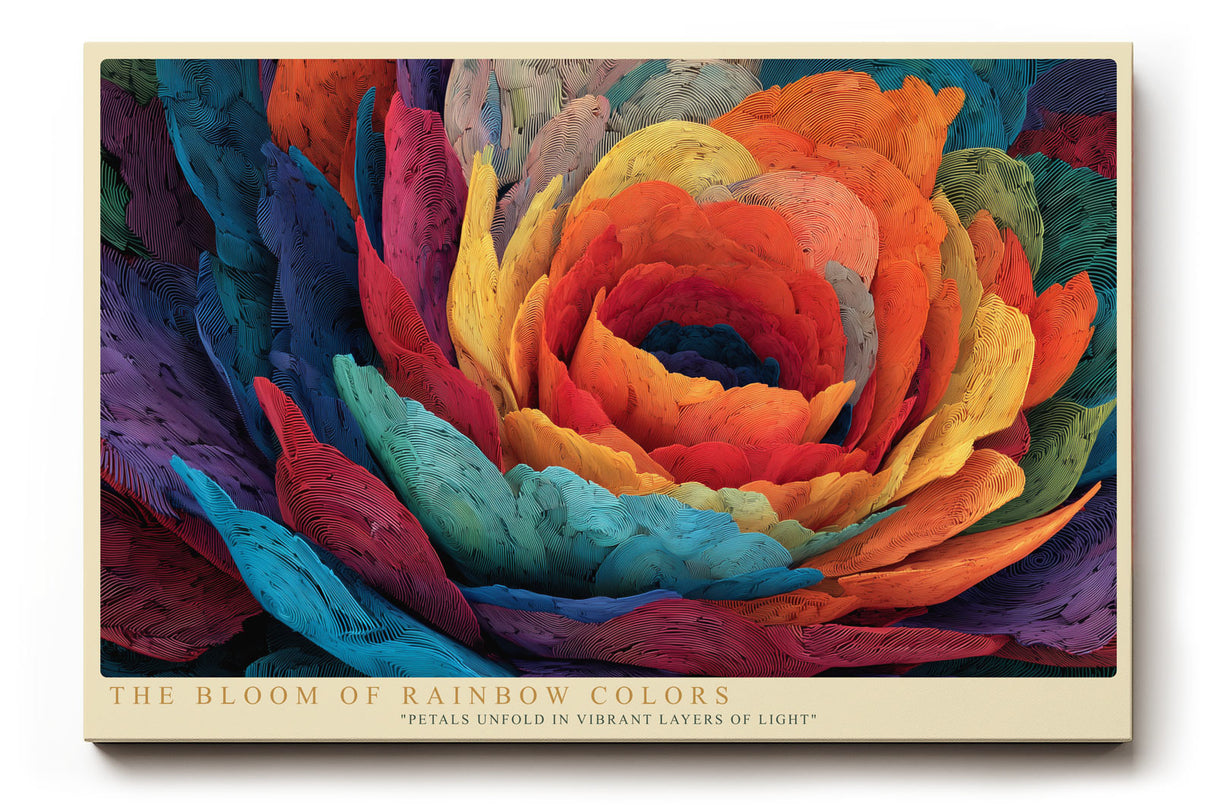 Paul Sinus Wandbild The Bloom of Rainbow Colors farbenprächtige Blüte mit leuchtenden Regenbogenfarben