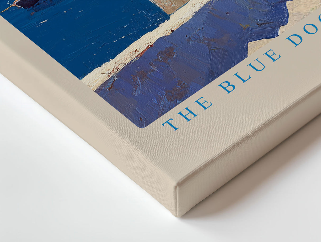 Paul Sinus Wandbild The Blue Doors of Santorini mediterranes Küstenmotiv mit weißen Häusern und blauen Kuppeln