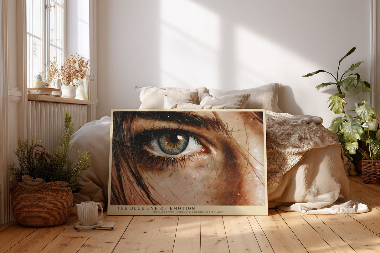 Paul Sinus Wandbild The Blue Eye of Emotion Details Reveal Strength and Hidden Feelings