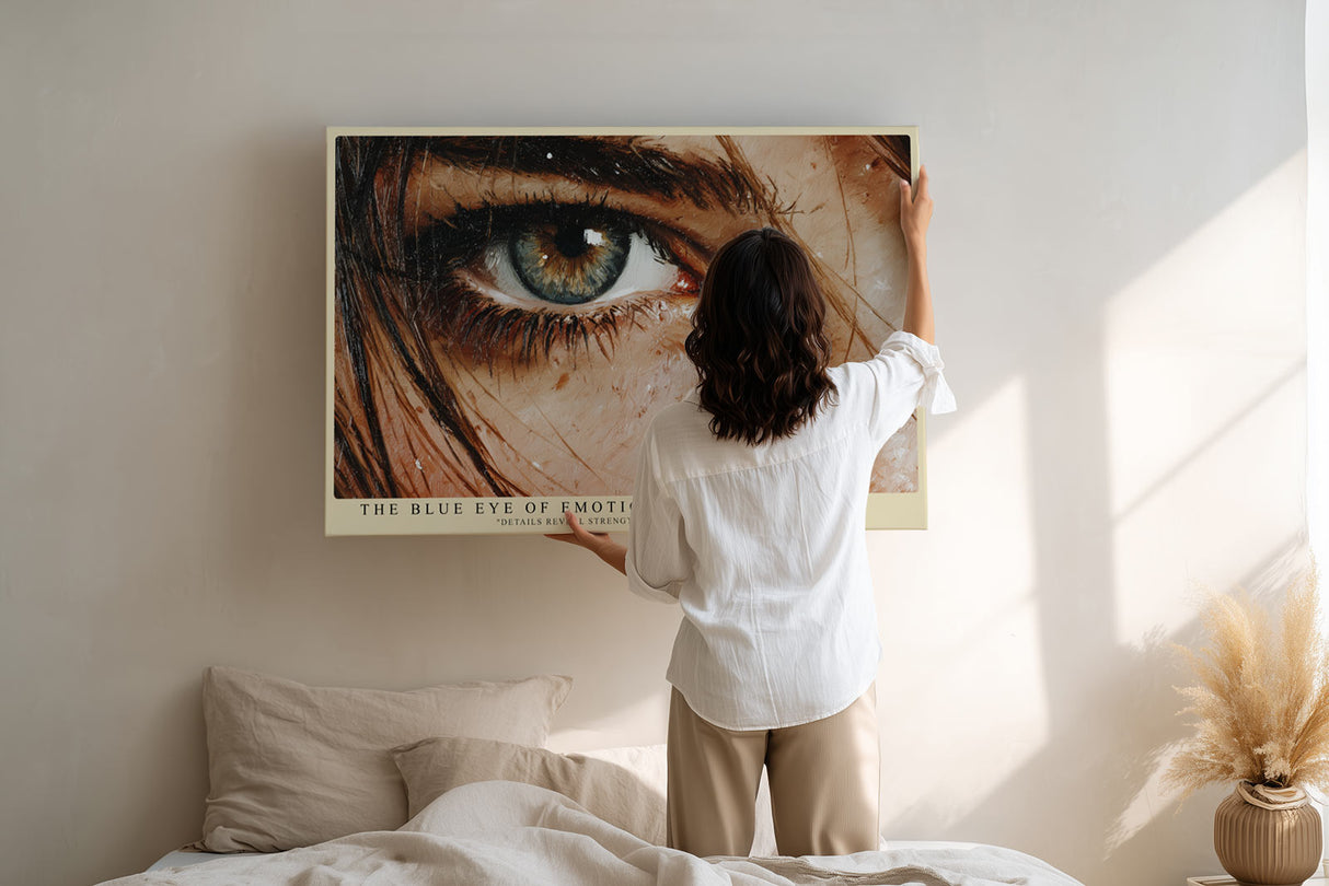 Paul Sinus Wandbild The Blue Eye of Emotion Details Reveal Strength and Hidden Feelings