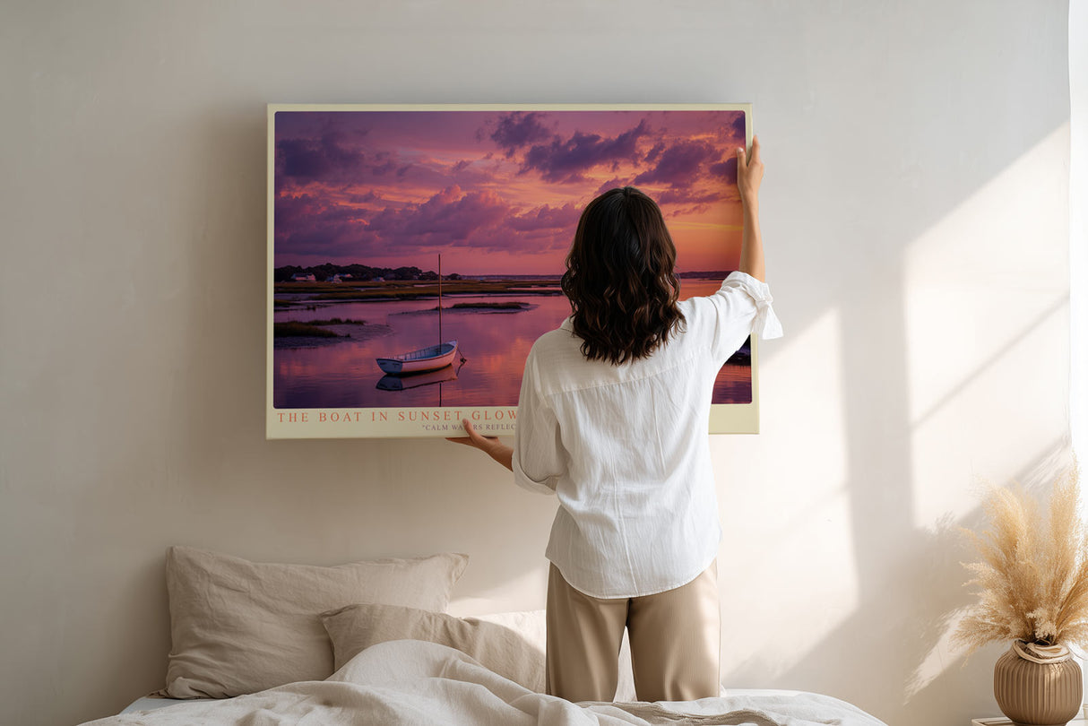 Paul Sinus Wandbild The Boat in Sunset Glow – Romantische Abendstimmung mit Boot im Sonnenuntergang