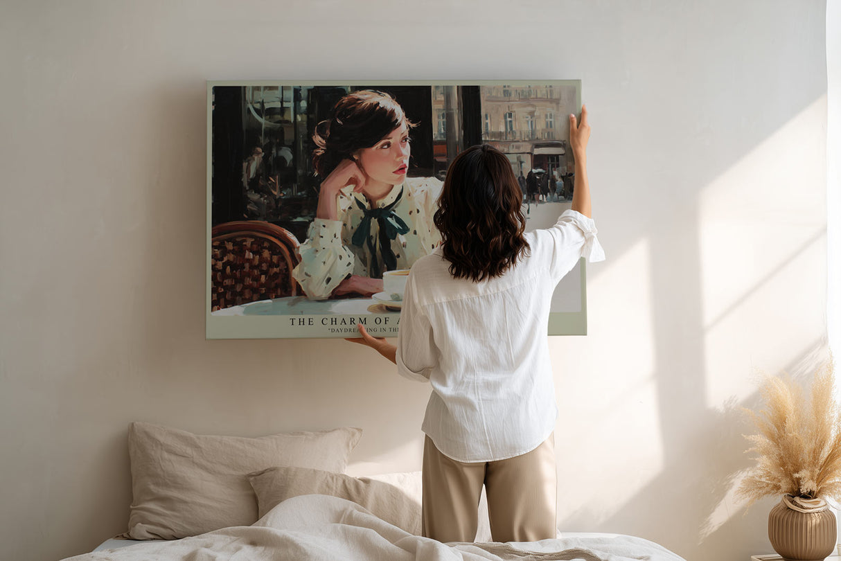 Paul Sinus Wandbild The Charm of a Parisian Day – Romantische Straßenszene mit zeitloser Eleganz – Kunstvolles Wandbild mit französischem Flair und weichem Licht.