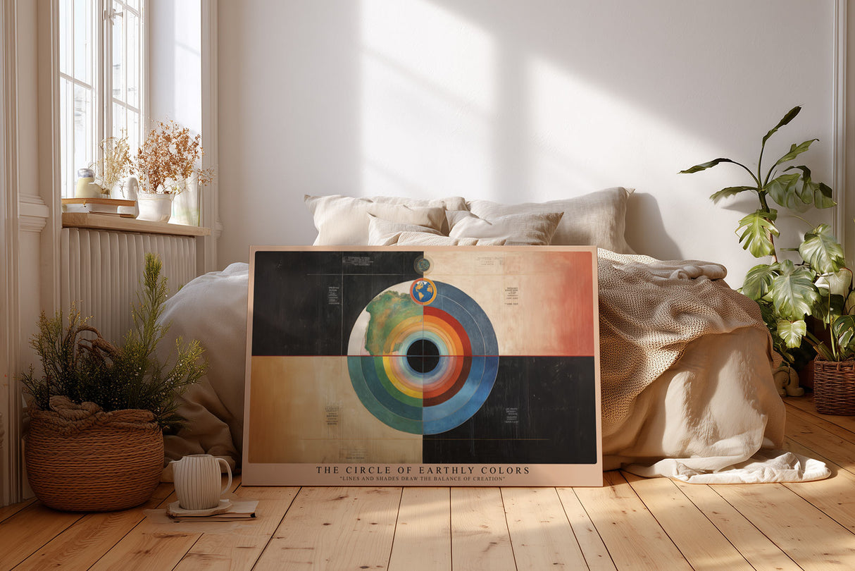 Paul Sinus Wandbild The Circle of Earthly Colors geometrische Kunst mit Farbkreisen inspiriert von Erde und Kosmos