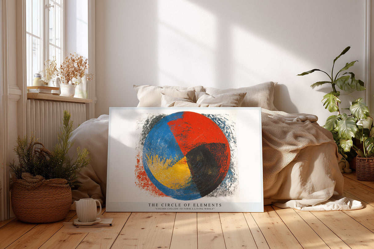 Paul Sinus Wandbild The Circle of Elements – abstraktes Farbenspiel in Form eines Kreises symbolisiert Balance, Energie und schöpferische Einheit