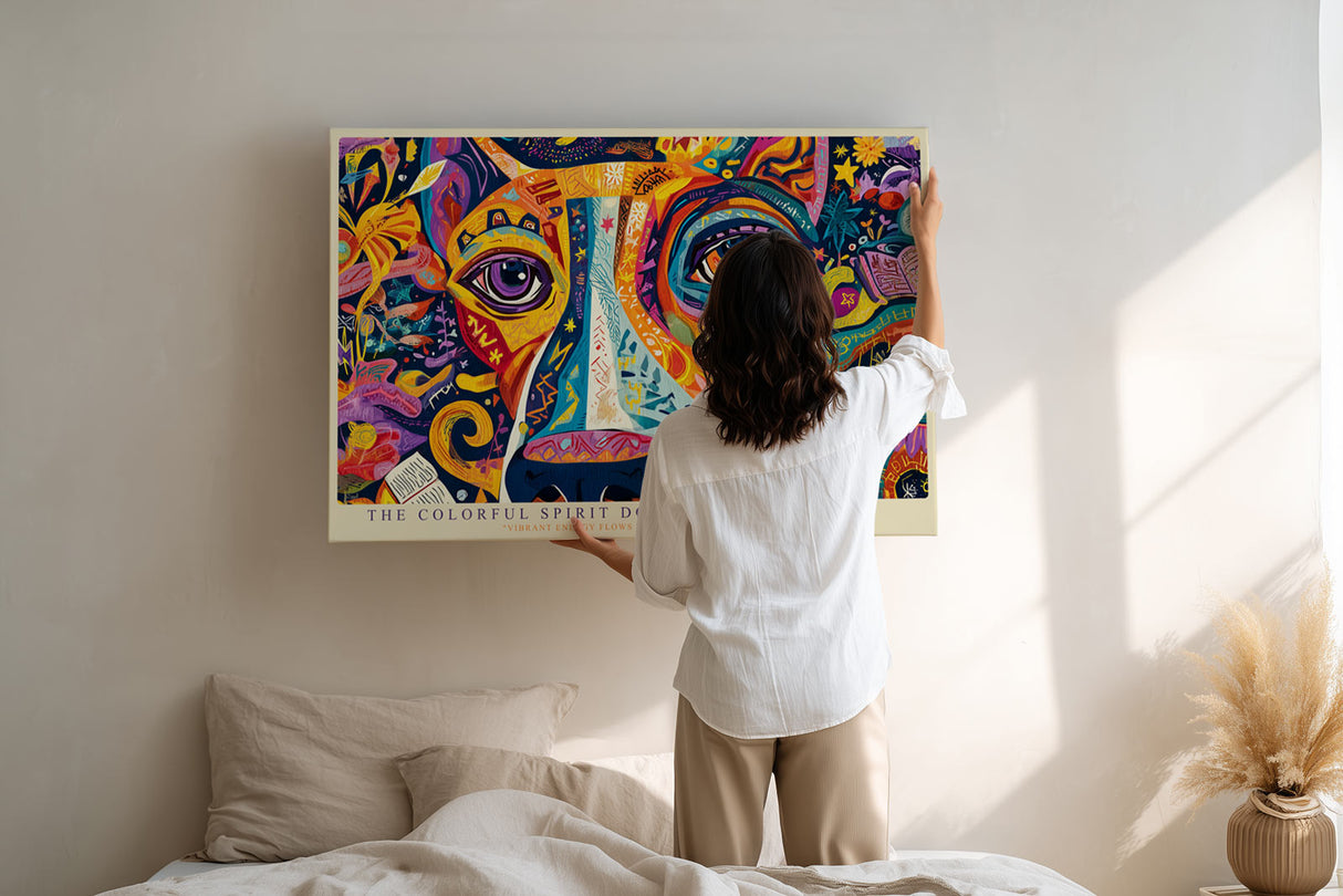 Paul Sinus Wandbild The Colorful Spirit Dog farbenfrohes Tiermotiv eines abstrakten Hundes voller Energie und Ausdruckskraft