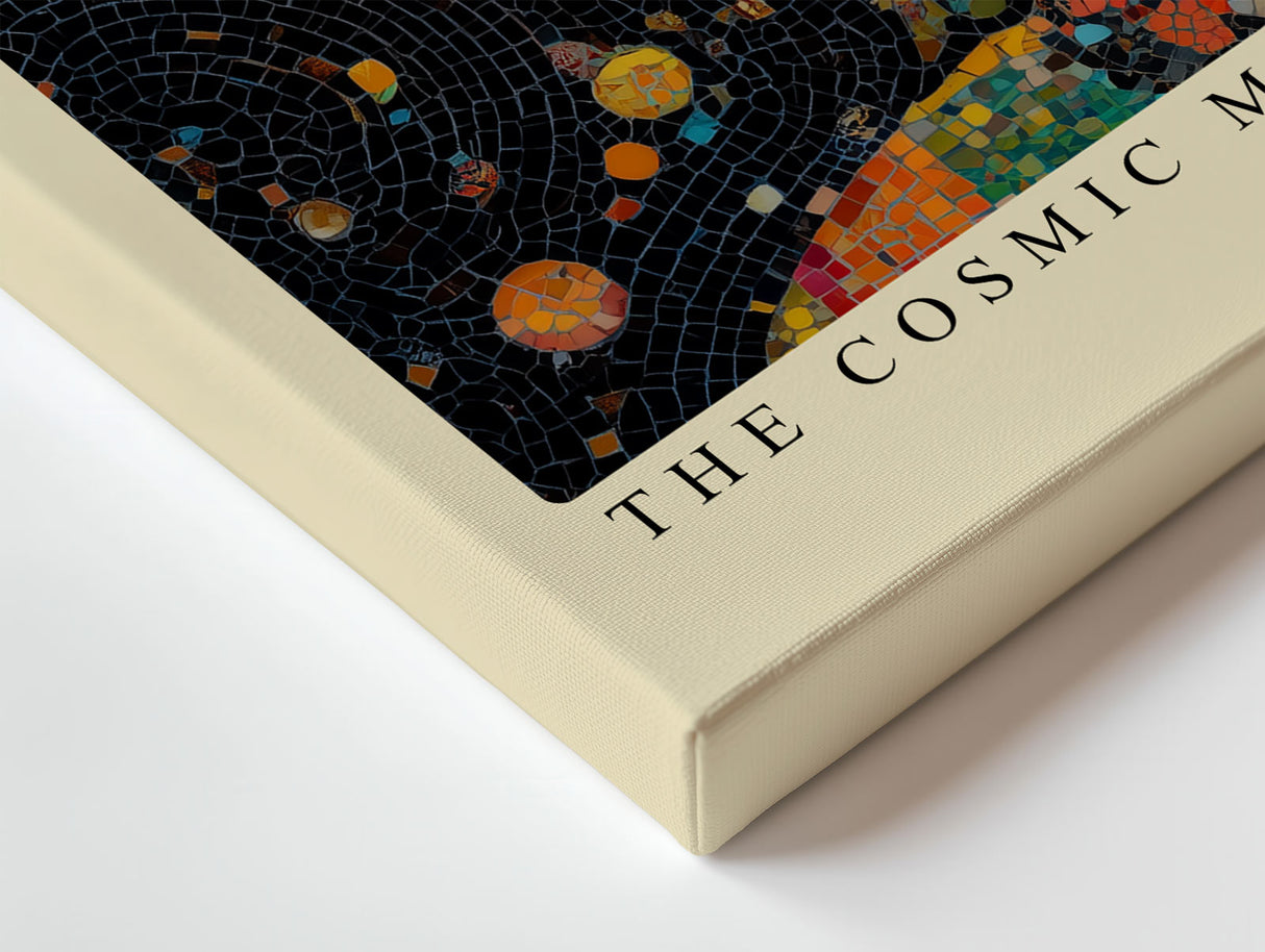 Paul Sinus Wandbild The Cosmic Mosaic of Dreams Colorful Face among Stars